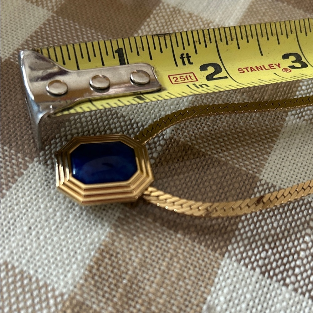 Elegant Gold Plated and Blue Necklace and Earring Set - Picture 6 of 6